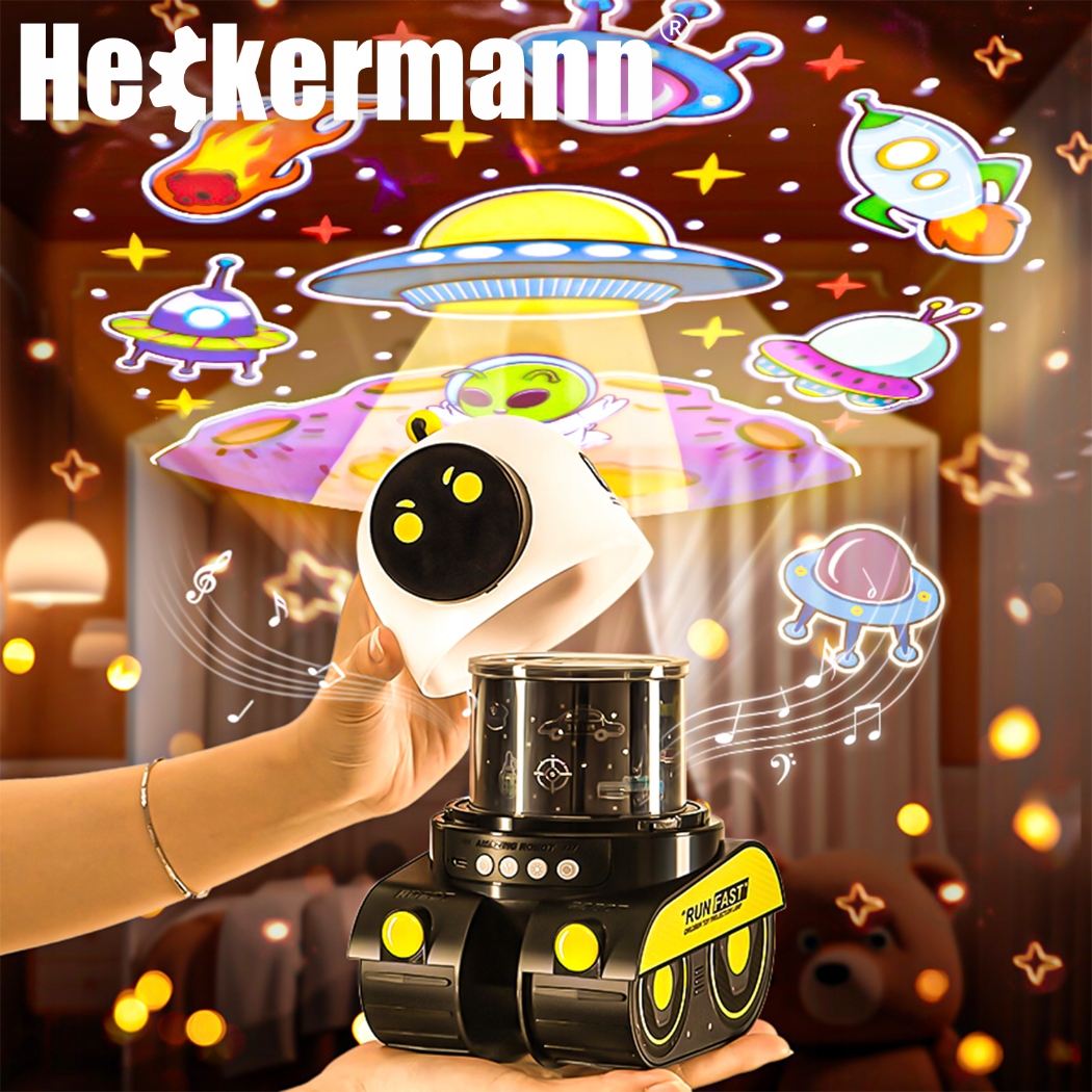 PROJEKTOR GWIAZD RZUTNIK LAMPKA NOCNA LED GŁOŚNIK BLUETOOTH ROBOT 12 WZORÓW Marka Heckermann