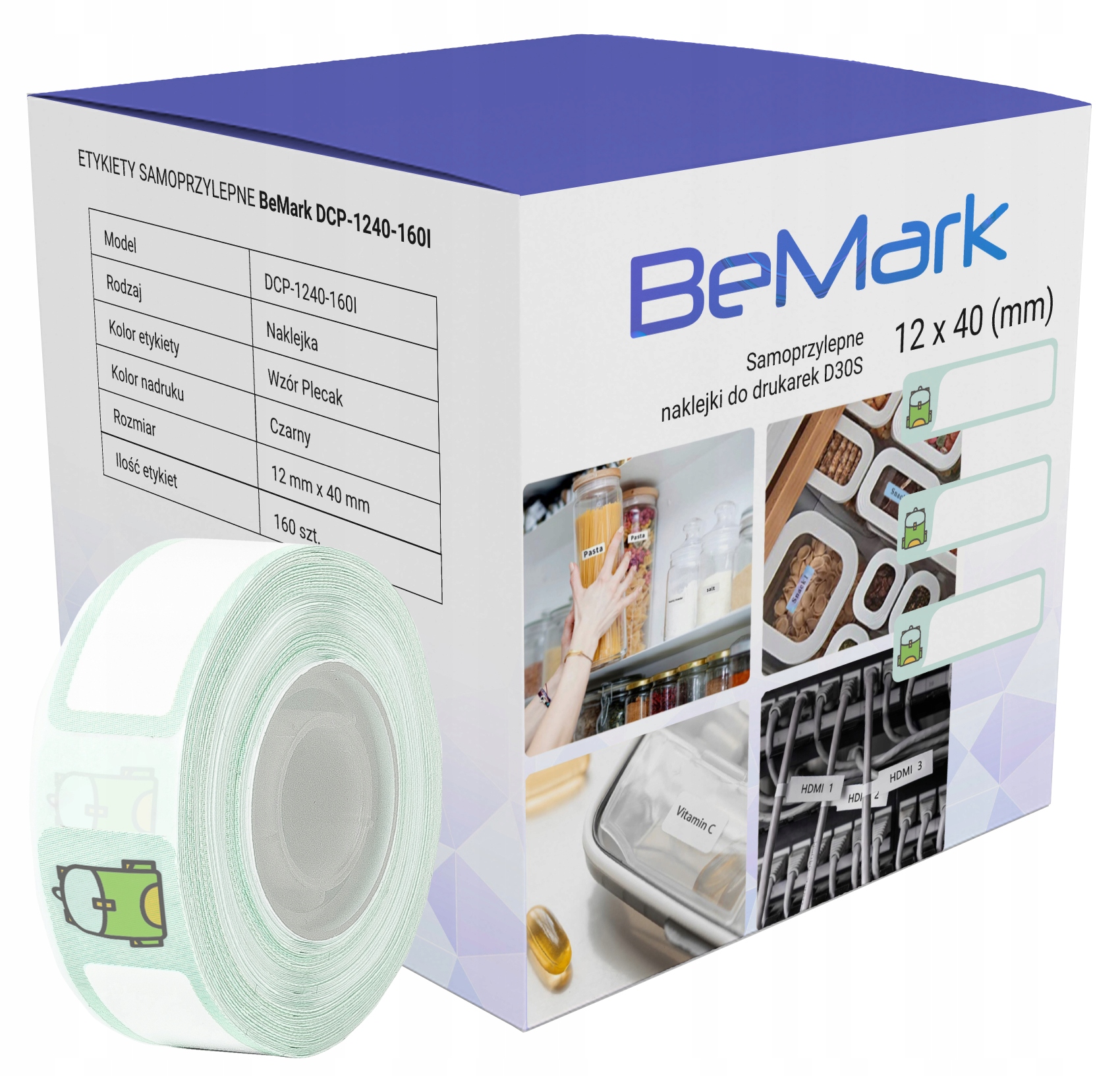 

BeMark naklejki termiczne wzór D30S 12x40mm 160szt