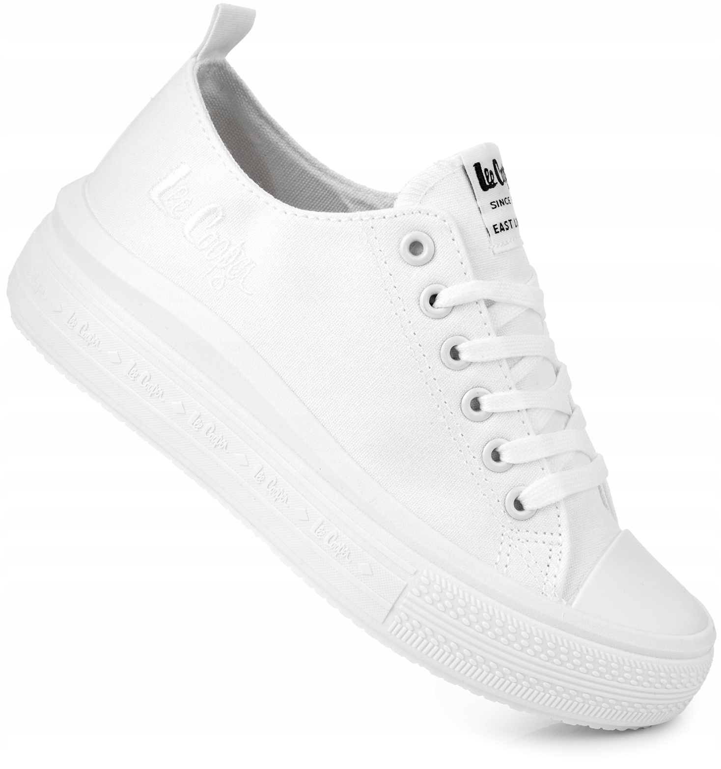 Lee Cooper Trampki Damskie Białe Klasyczne Buty Tenisówki Na Platformie 40