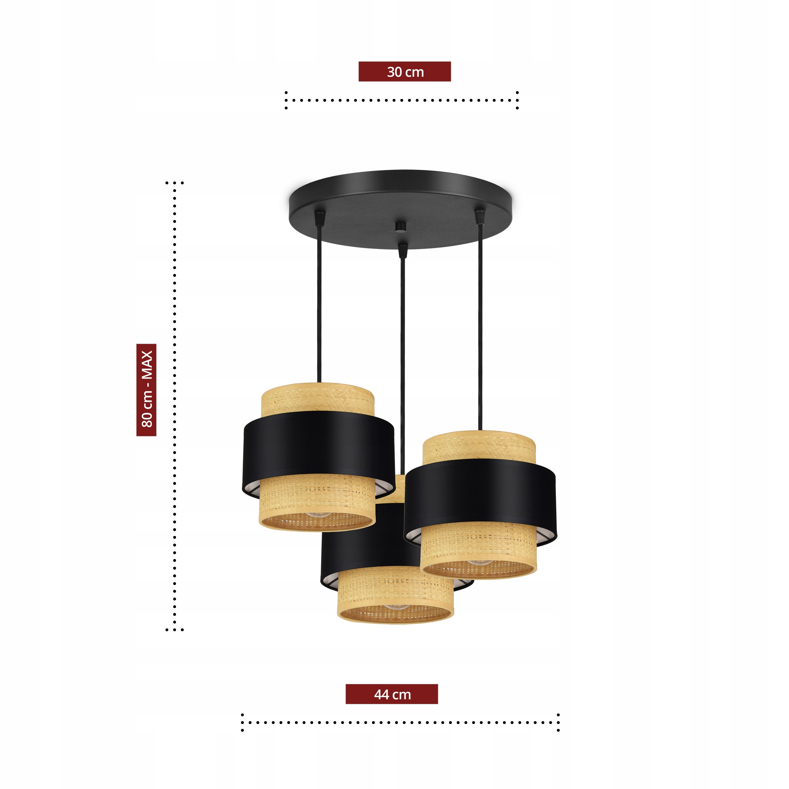 LAMPA WISZĄCA SUFITOWA ŻYRANDOL ABAŻUR Rattan Rodzaj gwintu E27