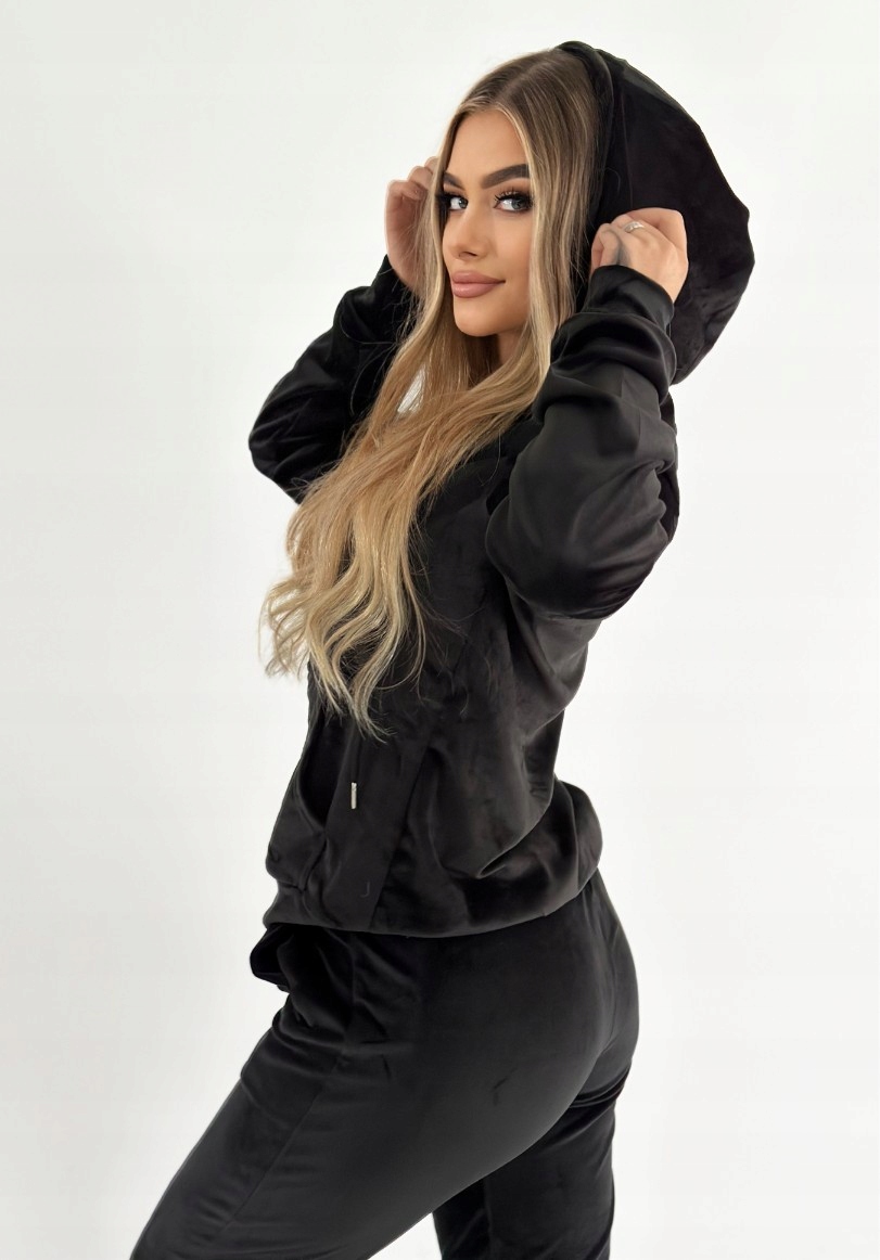 Czarny Welurowy Komplet: Synonim Elegancji Rozmiar S Marka bez marki