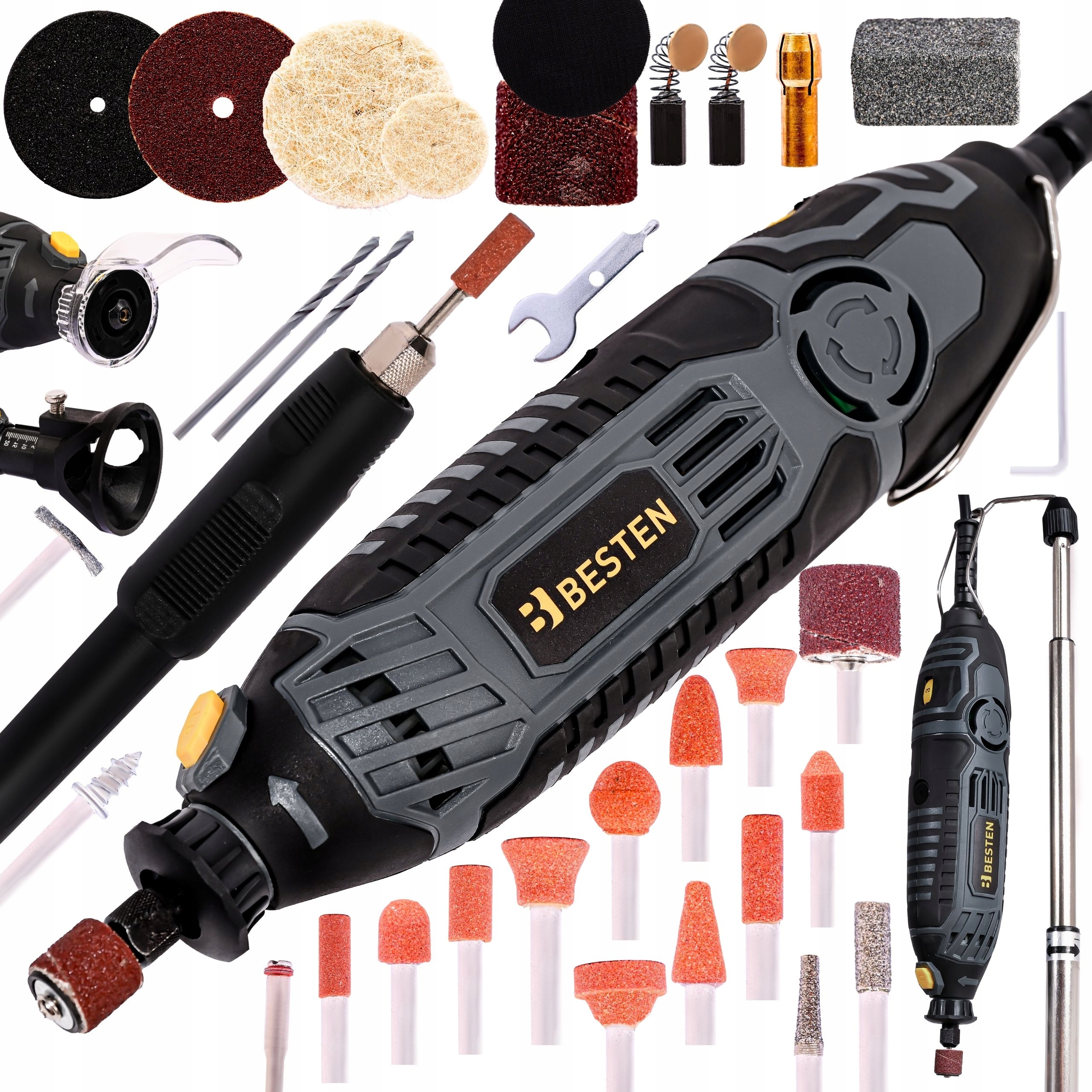 Multifunkční mini bruska frézka 200W Stojan Příslušenství