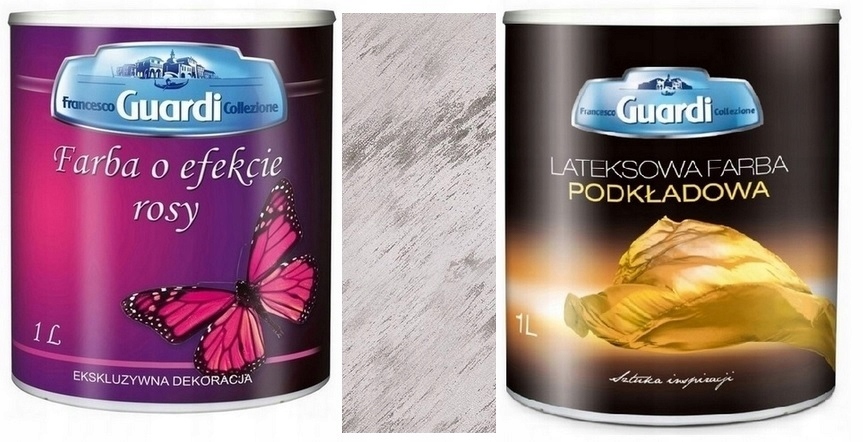 Guardi Farba Dekoracyjna Efekt Rosy Zestaw Podkład 1L Szary Jedwabisty 1L