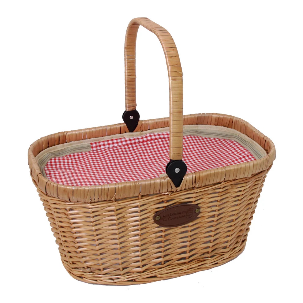 Proutěný izotermický piknikový koš Chantilly Red Gingham 48 cm Eko Francj