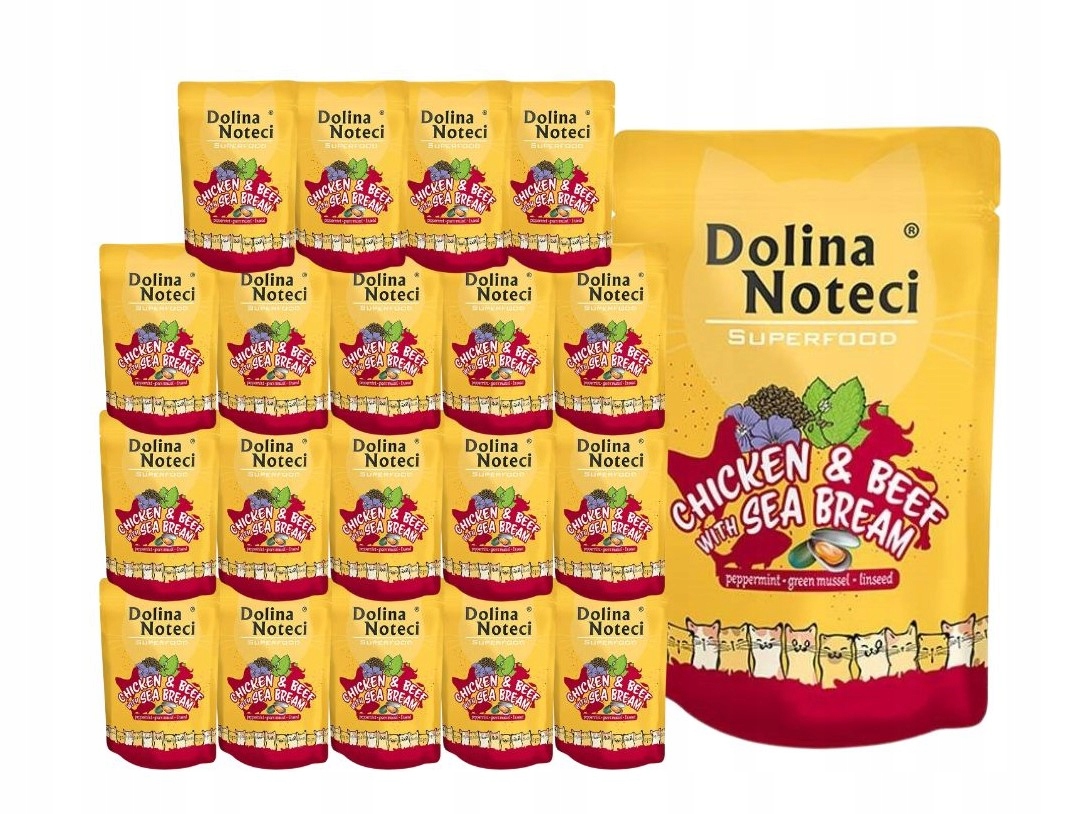Levně Dolina Noteci Superfood mokré krmivo pro kočky kuřecí hovězí maso porada 20x85