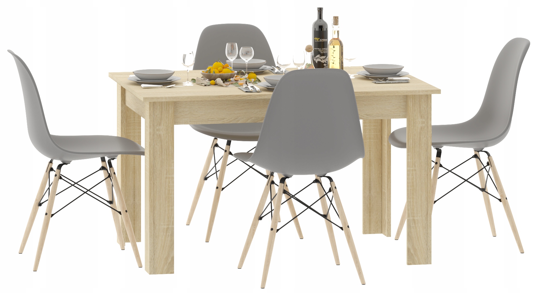 Stół kuchenny 120x80 3 kolory + 4 krzesła skandyn