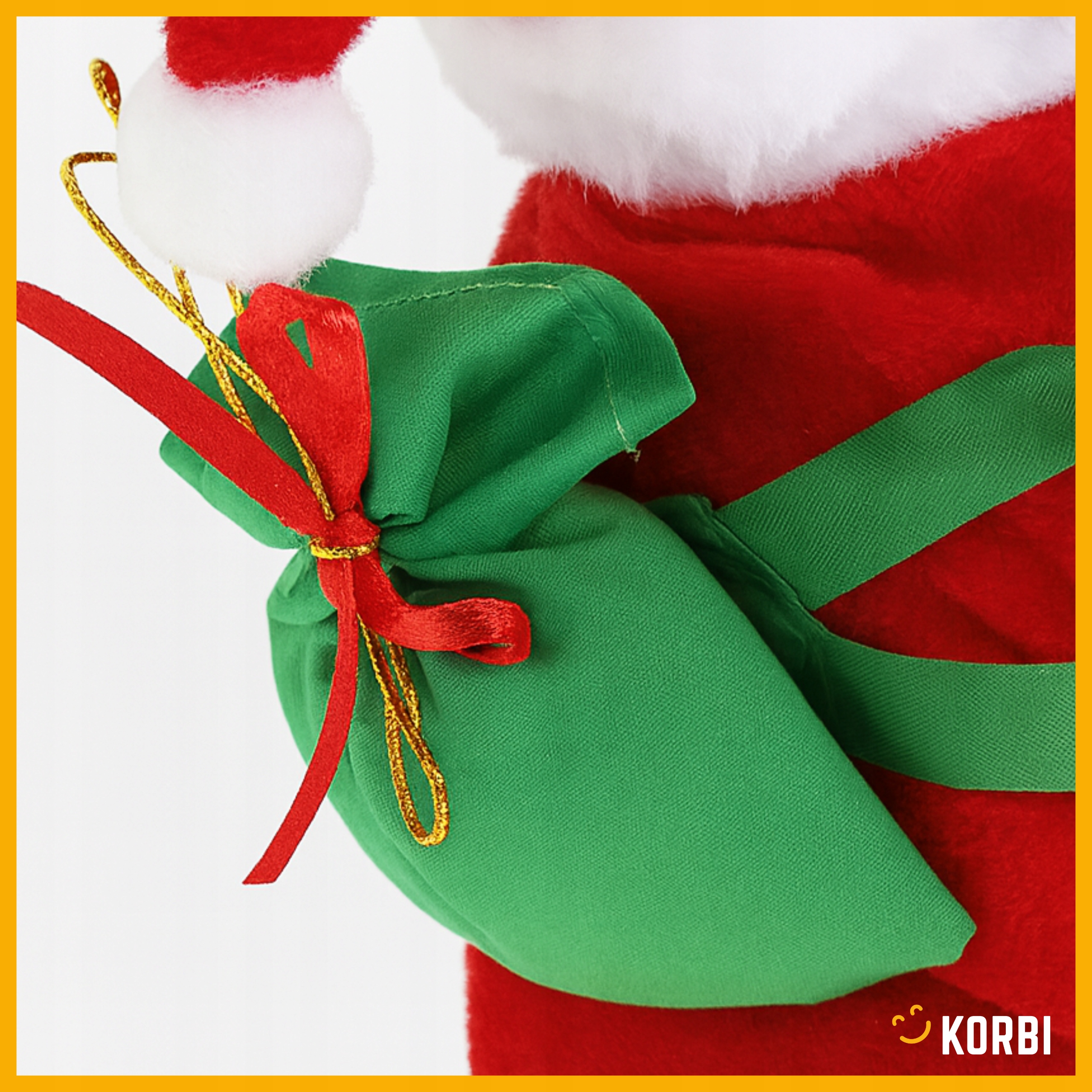 DEKORACJA WSPINAJĄCY SIĘ MIKOŁAJ OZDOBA ŚWIĄTECZNA GRAJĄCY PREZENT 100CM Wysokość produktu 23 cm