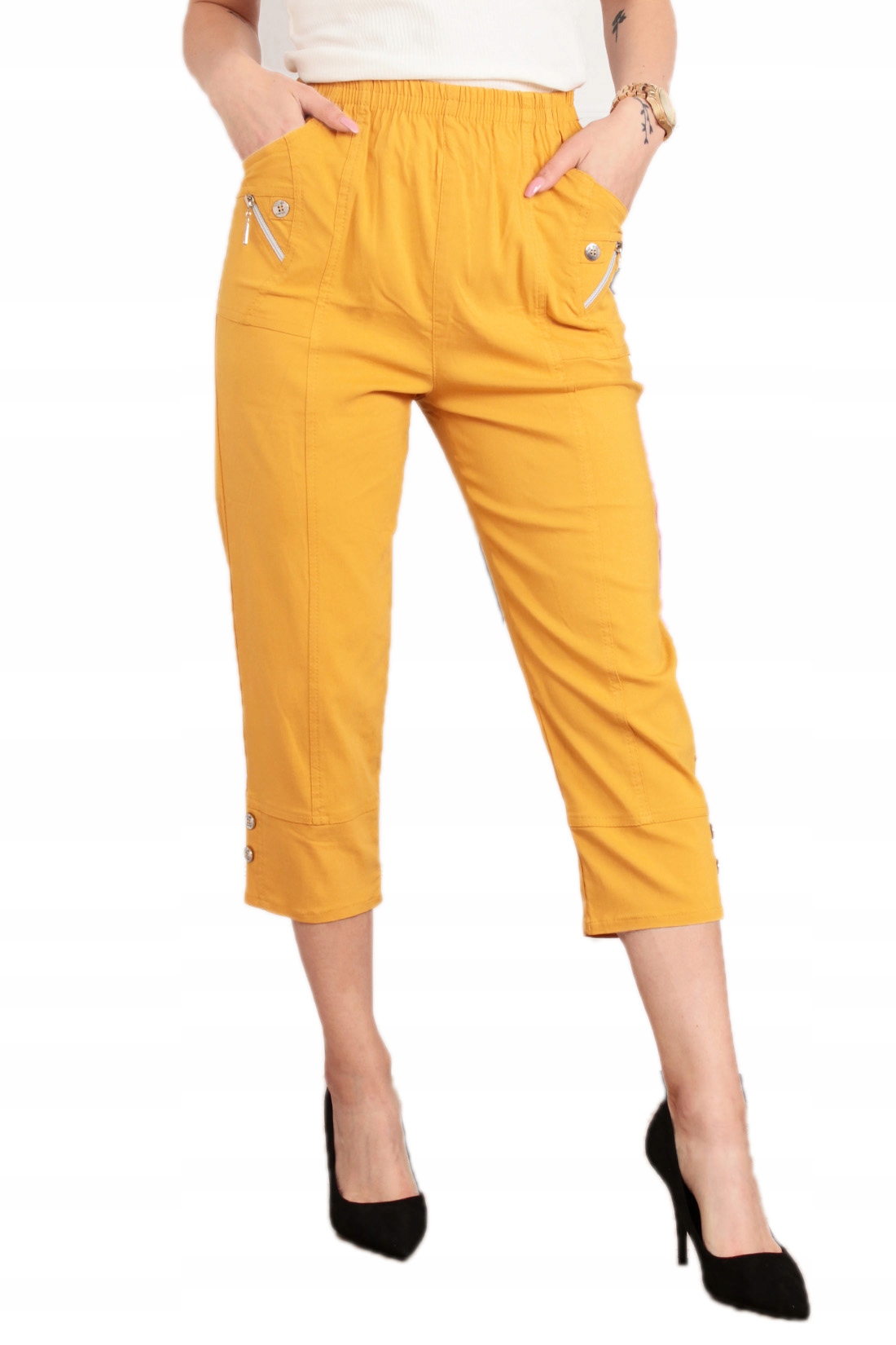 

Spodnie Rybaczki Guma Wysoki Stan Kolory 42 2042