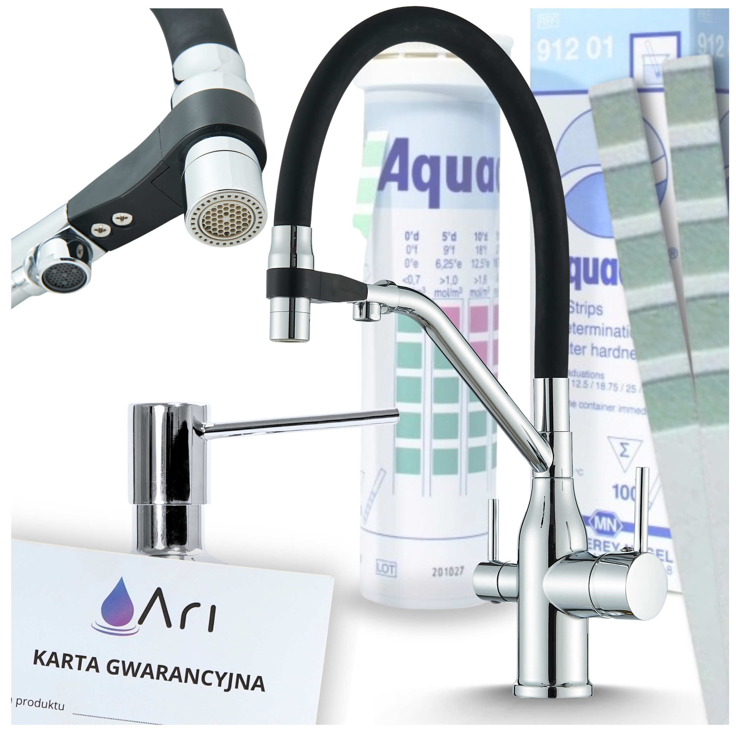 Kuchynská batéria Trojcestná Chróm Stojací kohútik pod kuchynský drez Filtrácia vody