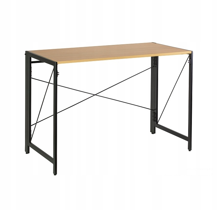 Biurko składane Swift czarne Golden Teak loft prostokątne Dąb
