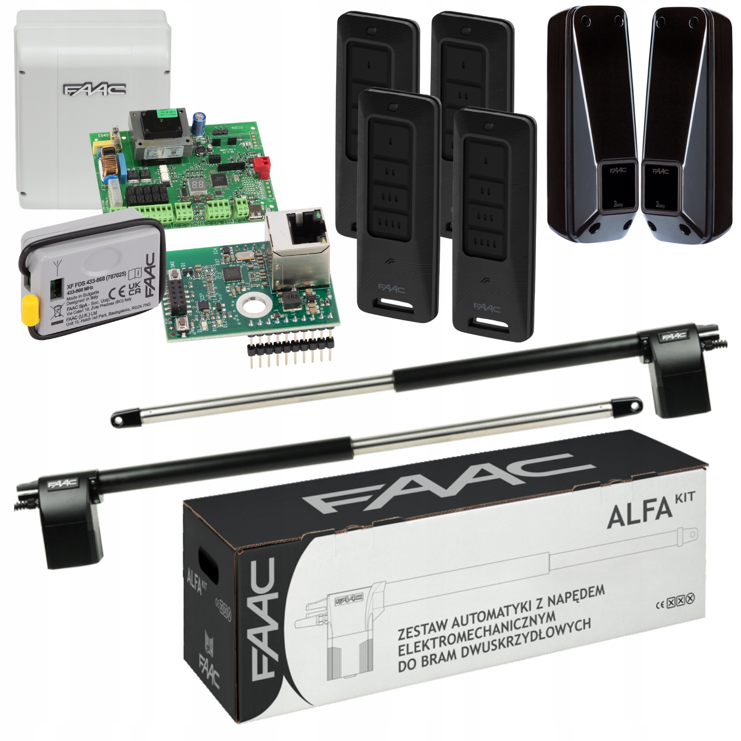 Faac Alfa+ Xwbl- WiFi Lan+ Pilot XT4FDS 4szt napęd bramy dwuskrzydłowej