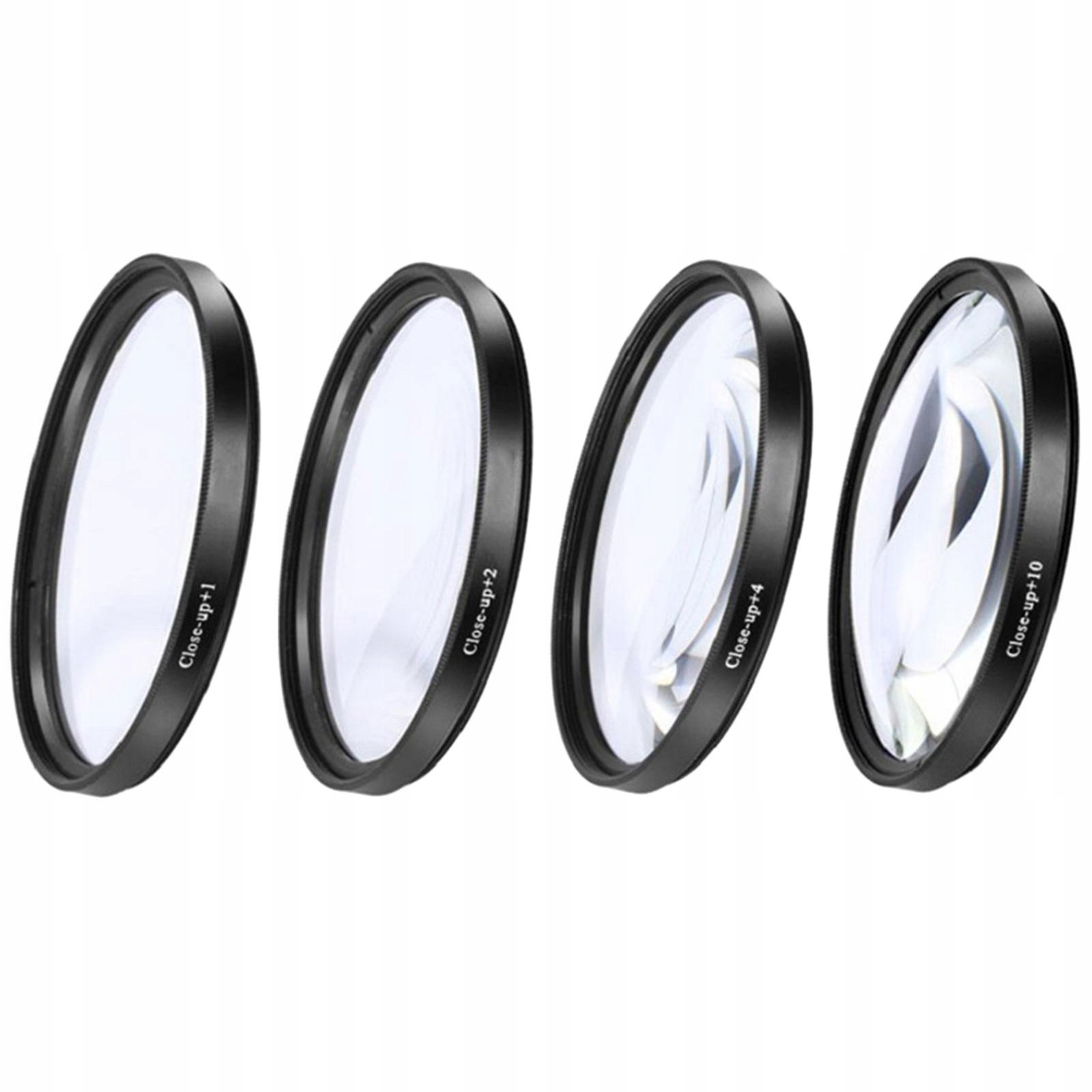 Zestaw 4 Filtrów Obiektywu +1 +2 +4 +10 Szkło Optyczne 55mm