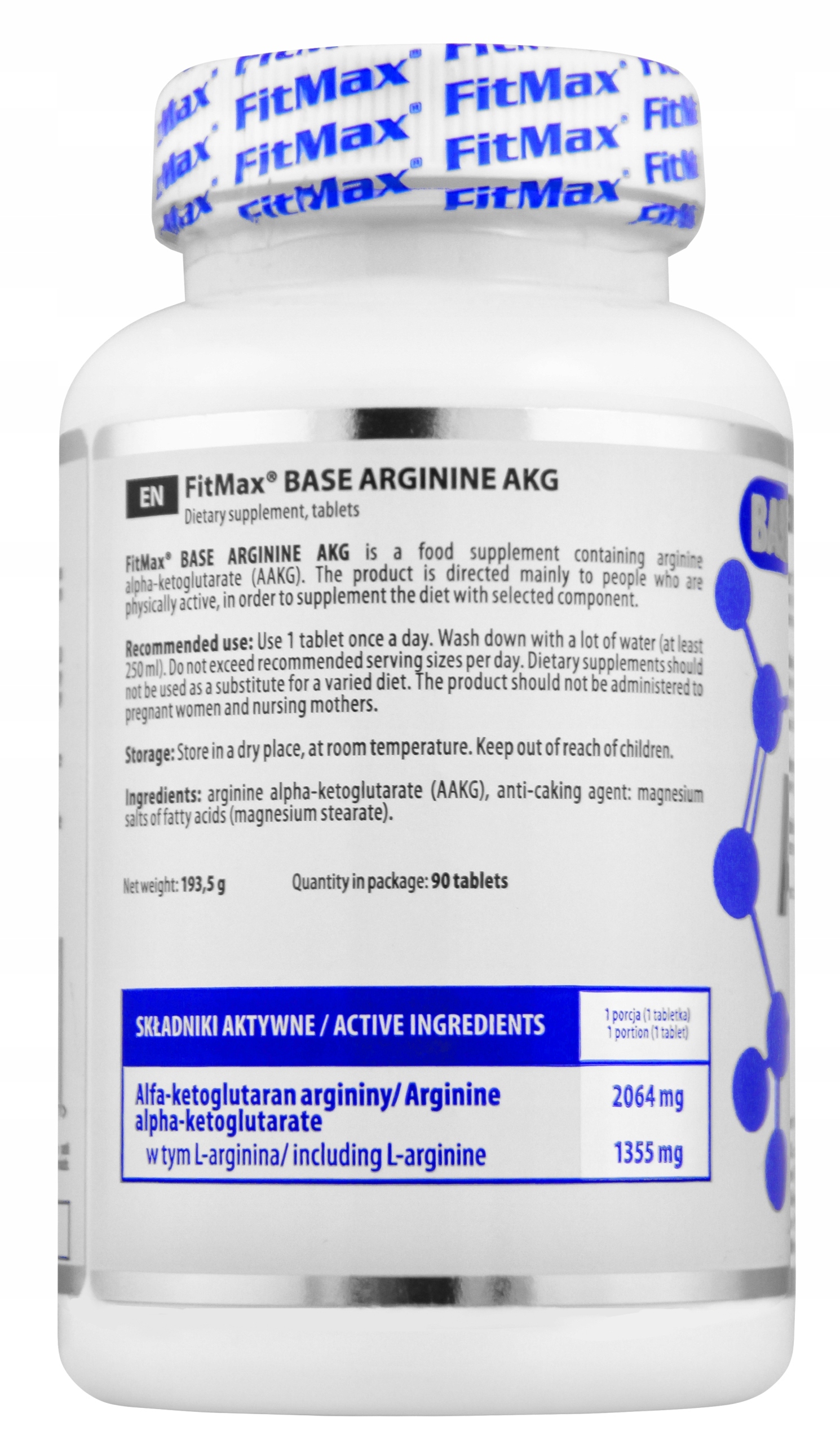 FITMAX Arginine AKG - 90tabs. ARGININA AAKG SPRAWNOŚĆ SEKSUALNA — 4