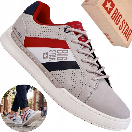 Buty męskie Big Star KK174056 szare sneakersy sportowe casual