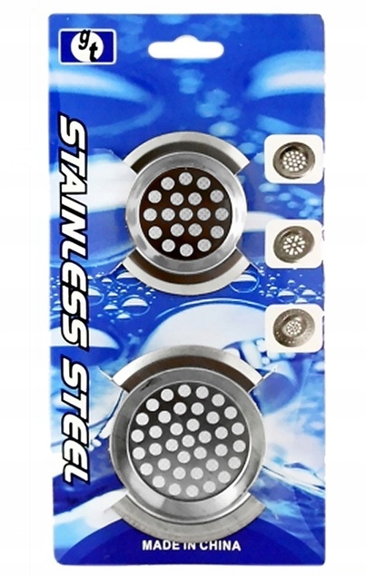 SITKO KOREK DO ZLEWU UMYWALKI WANNY ZLEWOZMYWAKA ZESTAW DWA ROZMIARY 2szt Kolor srebrny