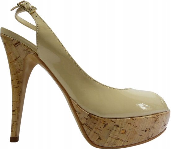 béžové boty na platformě bez paty a prstů, sandály, lodičky M.Bolucci 37