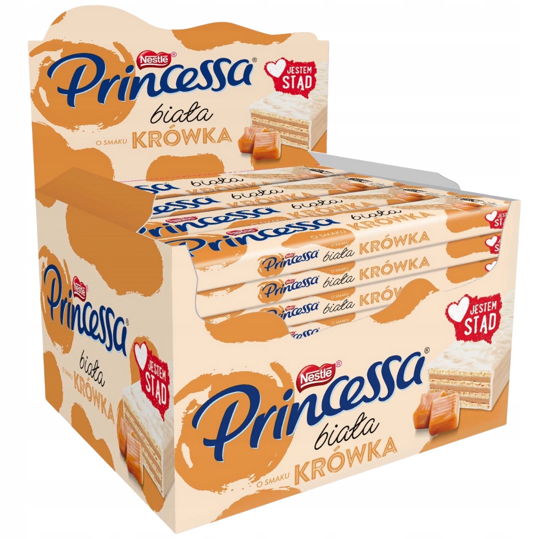 Levně Princessa Bílá oplatka s příchutí kravičky 40 g x 30 kusů