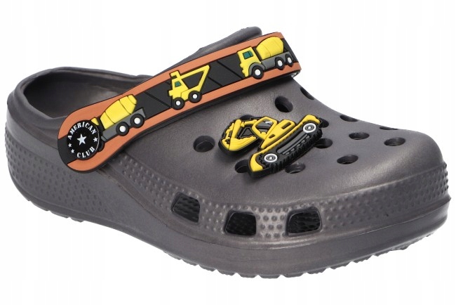 American Club klapki dziecięce pianka szary