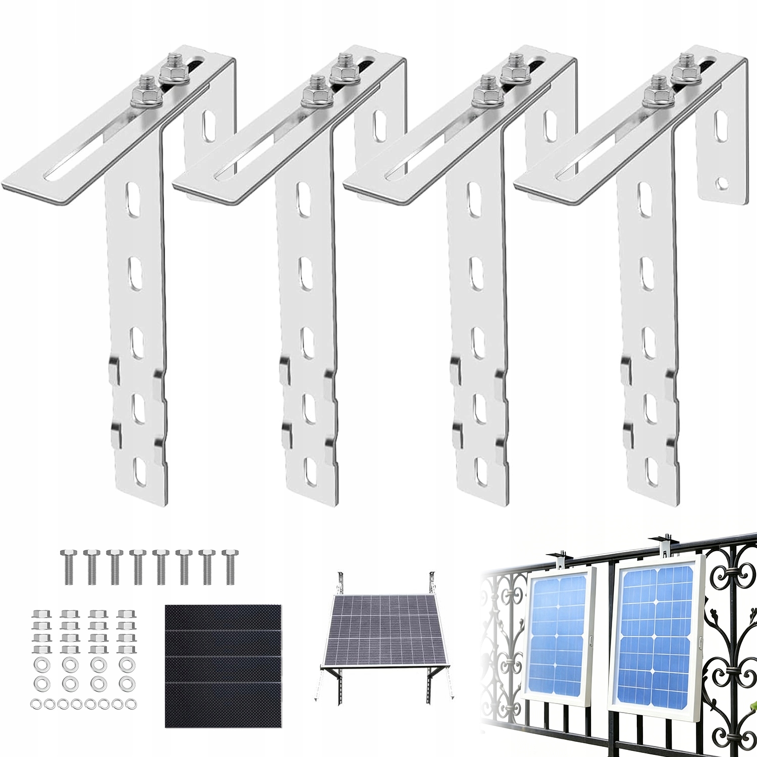Montážní Držák Z Nerezové Oceli 6–18 CM Pro Pv Panely Bez Vrtání