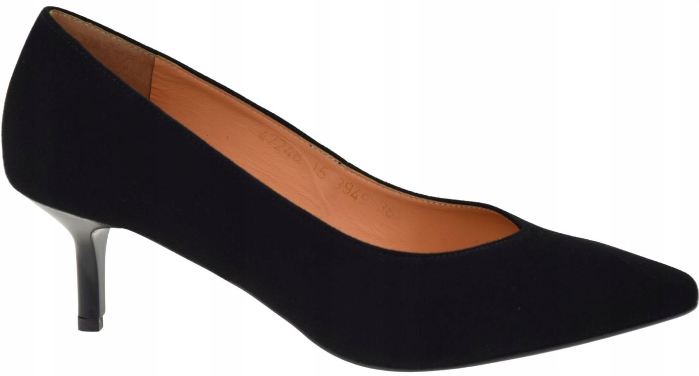 Dámské černé semišové kožené lodičky na podpatku 5,5 cm Anis 3949 VEL.36