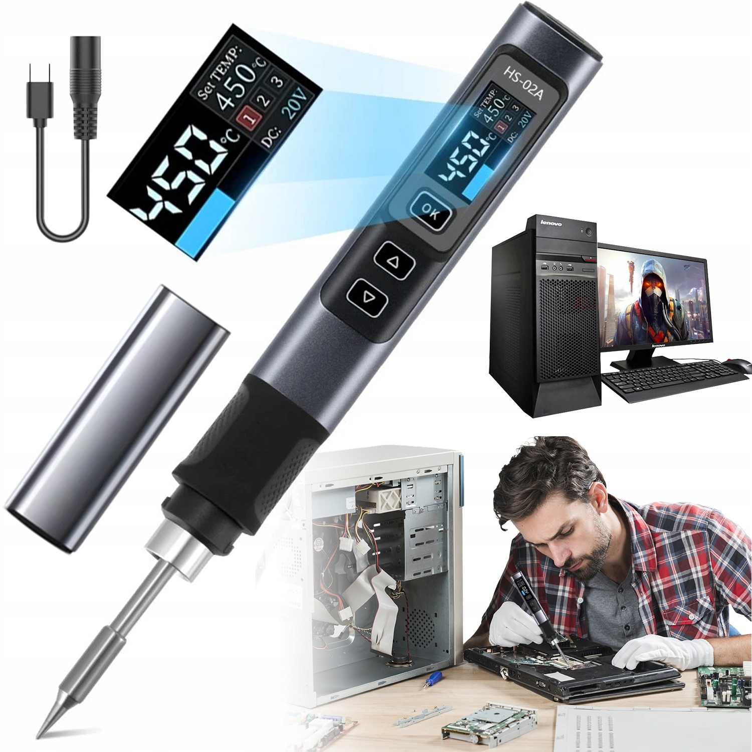 Přesná Páječka Usb 100W 2S Předehřívání Ips 100-450C Servis