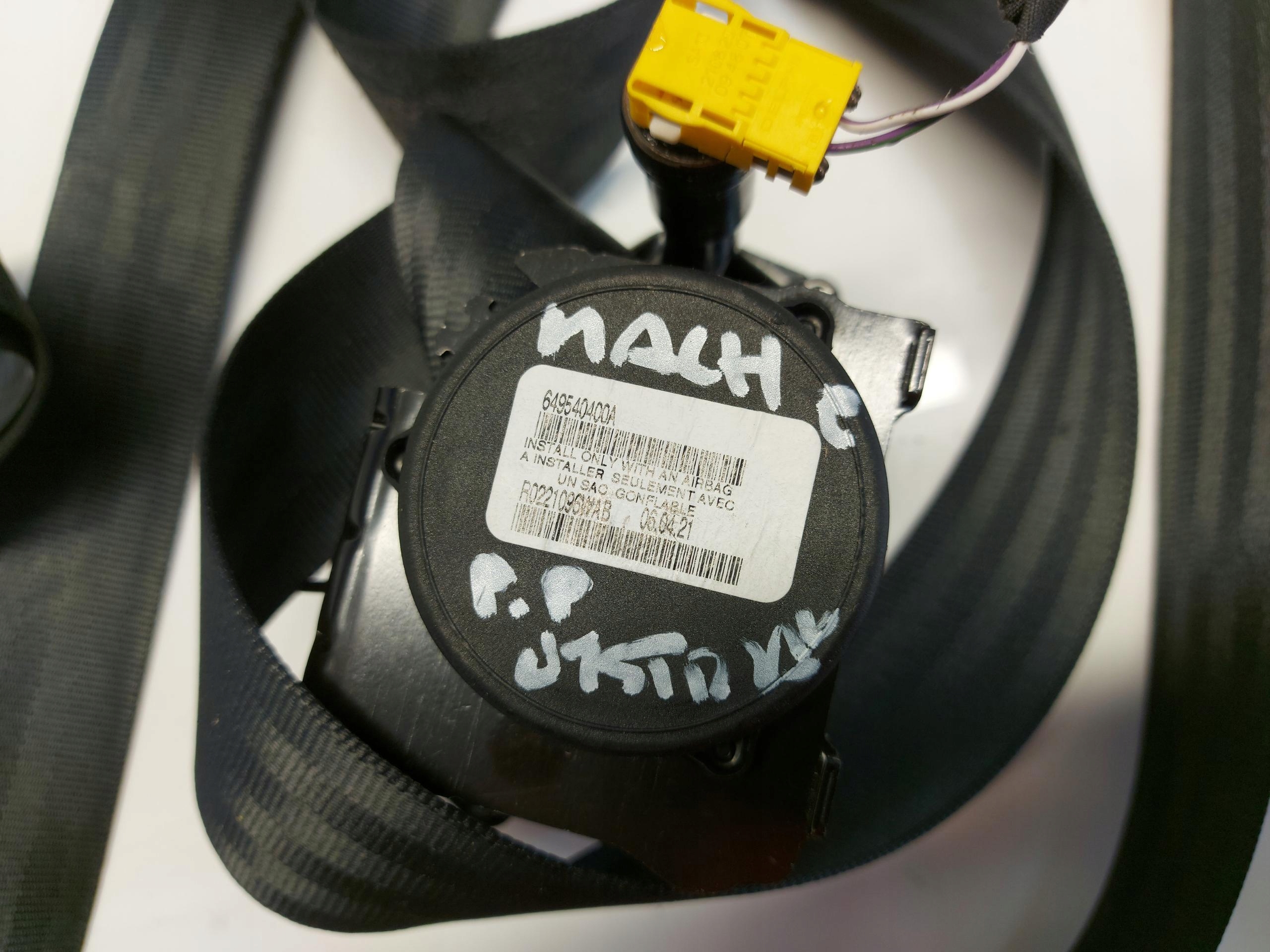 Ford Mustang Mach-E tension belt safety right front