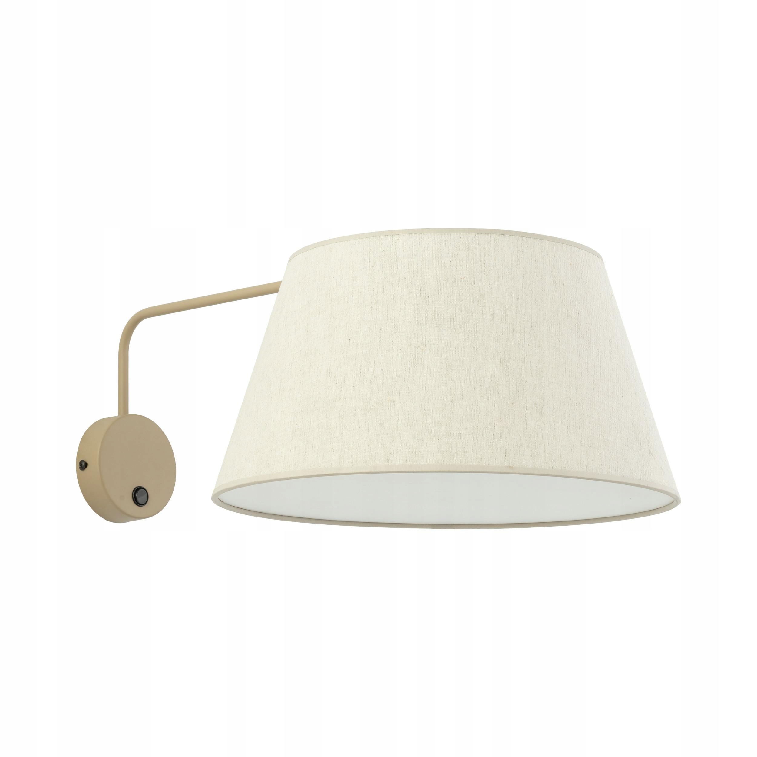 Nástenná lampa Formo s tienidlom Sabia béžová 1xE27 s hotelovým vypínačom