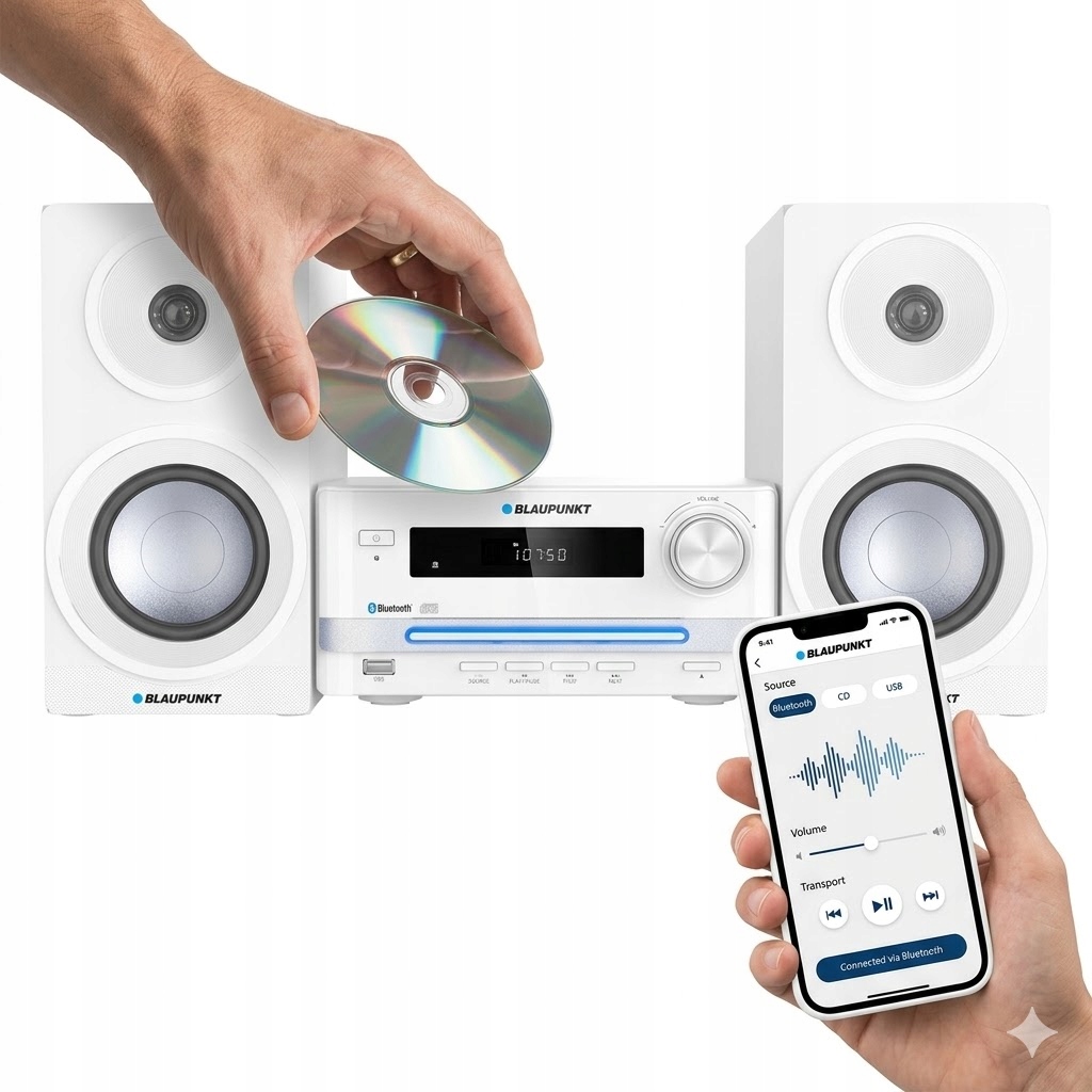Věž Blaupunkt MS16BT Bluetooth Fm CD Usb MP3 dálkové ovládání Ekvalizér Hodiny Alarm