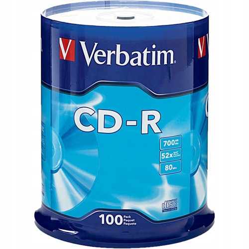 

Płyty Cd-r Verbatim 700MB x52 100 szt