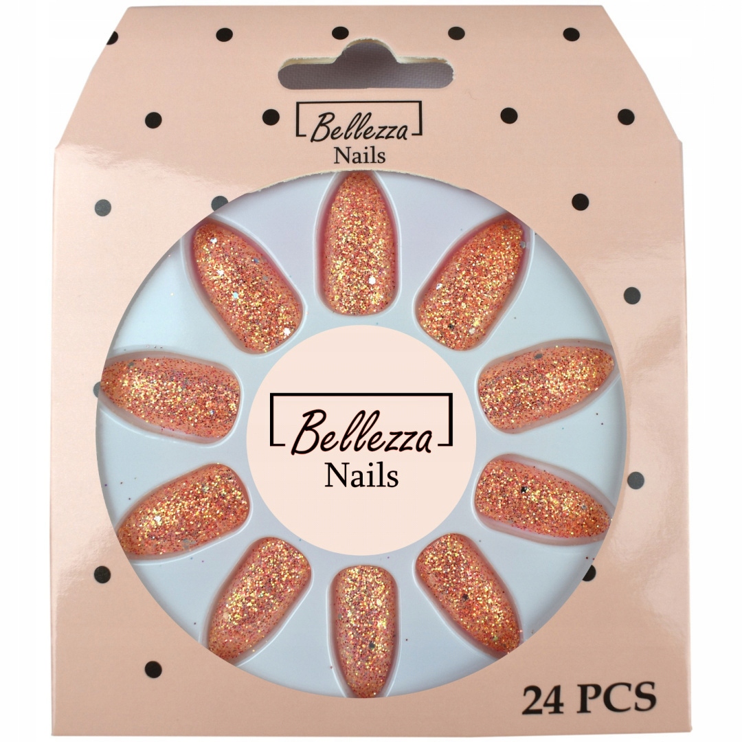 

Tipsy Paznokcie Sztuczne Brokatowe -24 szt.- ZC18