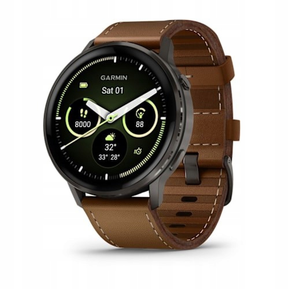 Chytré hodinky Garmin Venu 4 45 mm řemínek z černé kůže