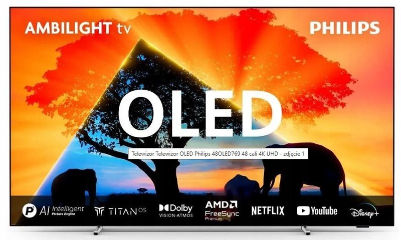 Philips 65OLED769/12 Tv Oled 4K Ambilight Smaty Tv DVB-T2