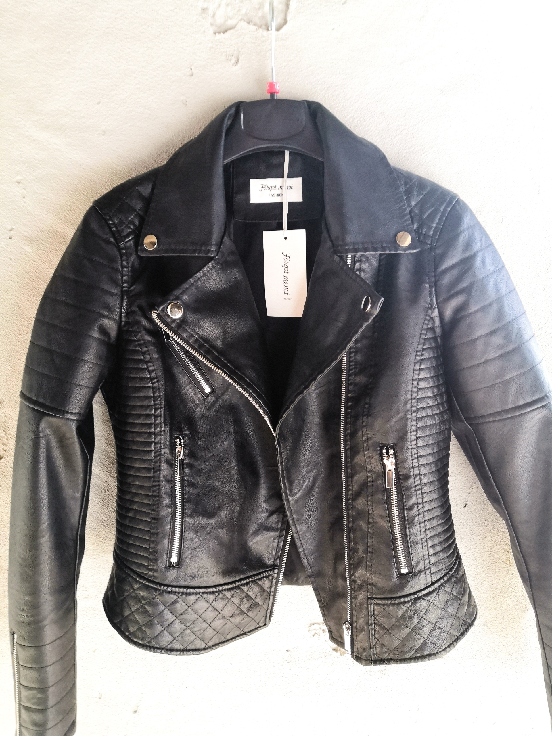 #1941 RAMONESKA __ damska klasyczna SKÓRA wiosna _ _ przejściówka biker _ L Kolor czarny