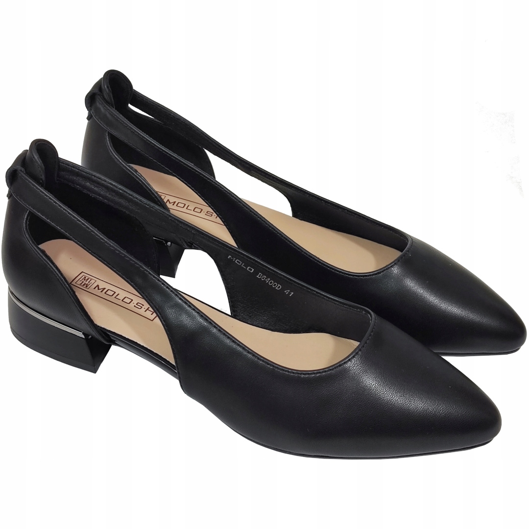 Czółenka Damskie Ażurowe Boki Płaski Obcas rozm. 43