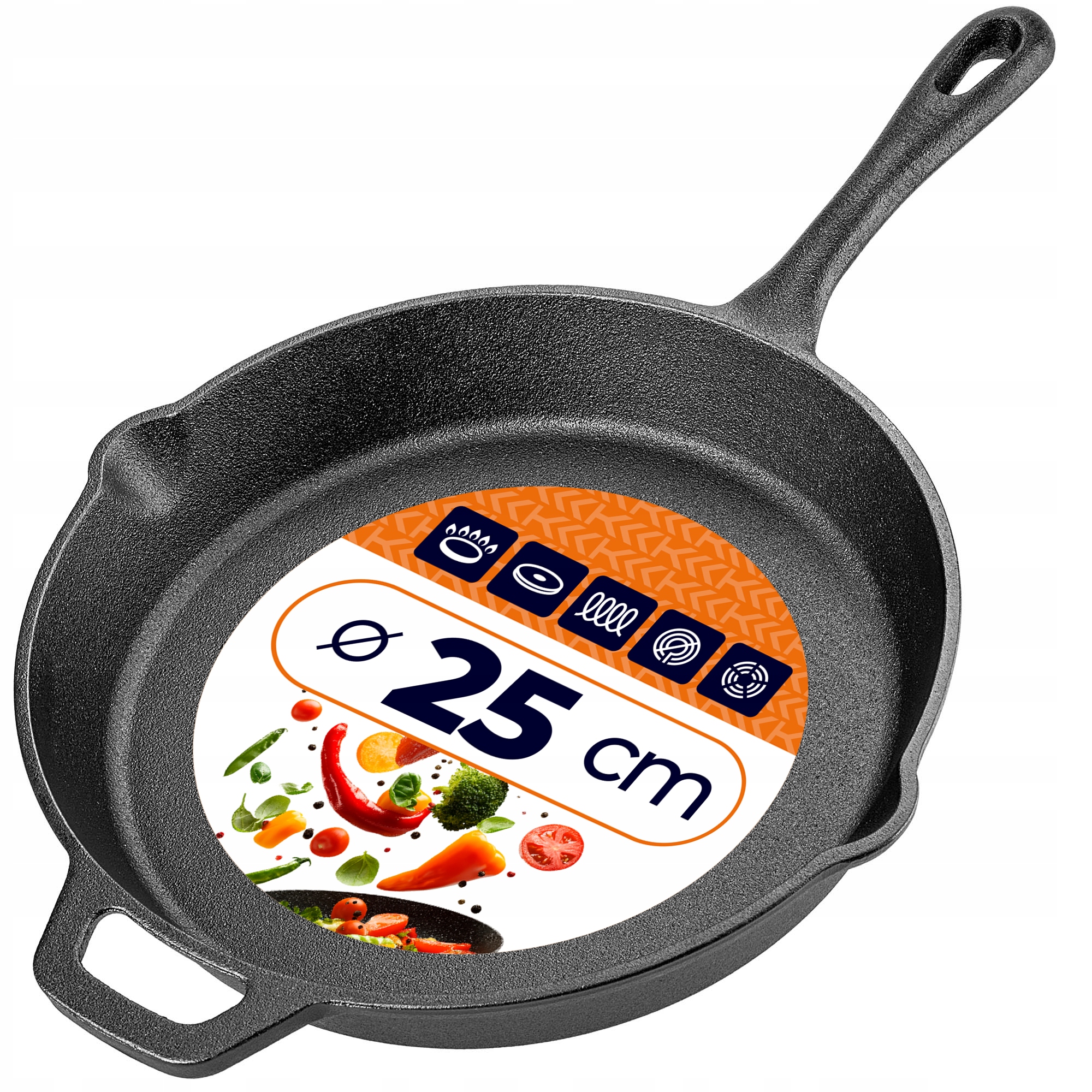 Panvica Liatinová Veľká 25 cm Indukcia Plyn Ohnisko Gril Liatinová Trvanlivá