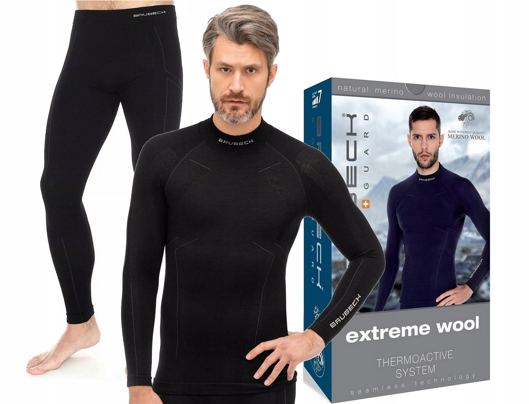 Bielizna Termoaktywna Brubeck Extreme Merino Wool Men odzież narciarska -L