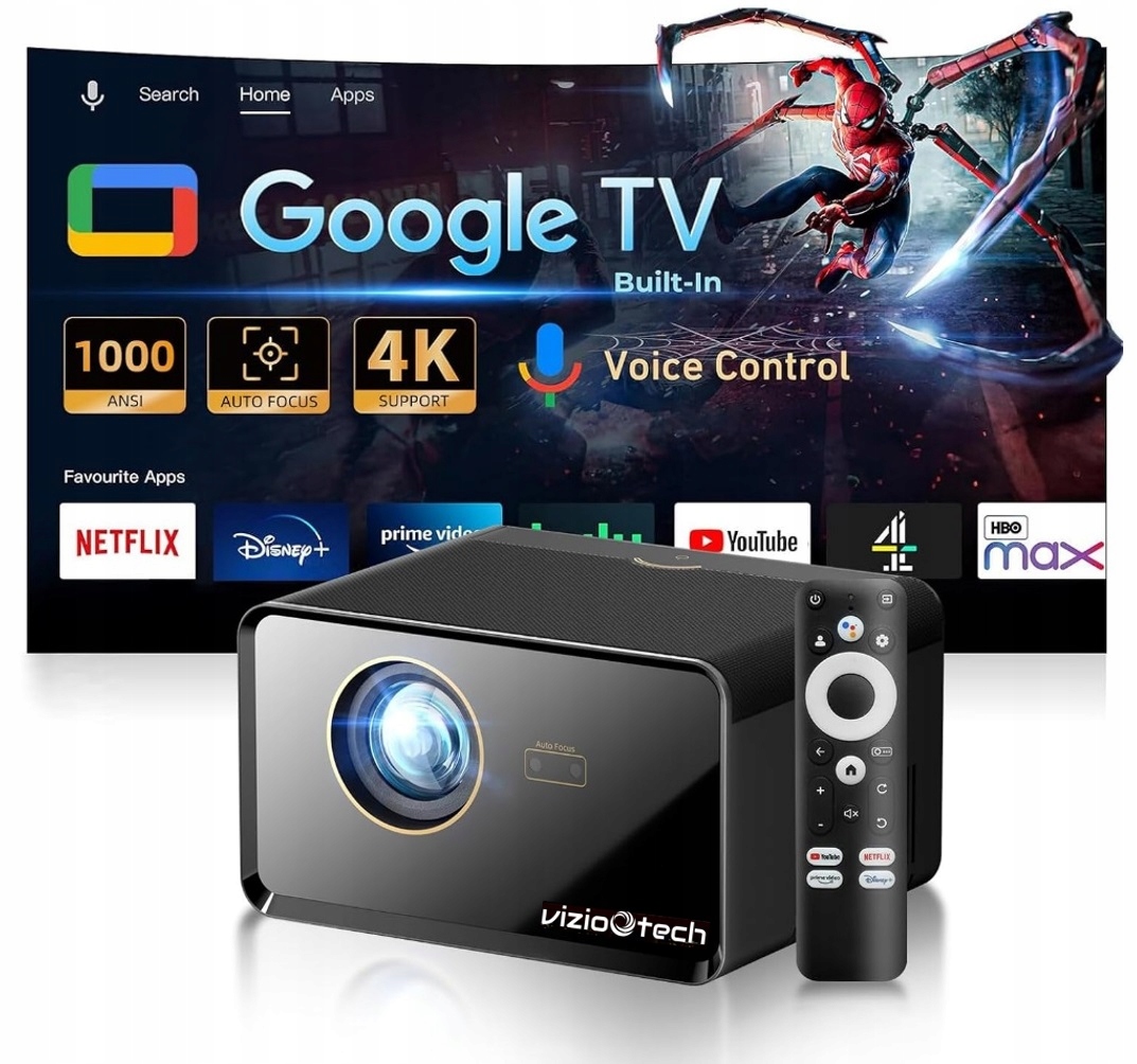 Projektor Rzutnik 30000LM Wifi Google Tv Smart Tv Hermetyczny 4K Autofocus