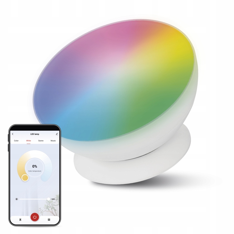 GoSmart Led ambientní lampa, bílá, teplá bílá–studená bílá/ Rgb, WiFi