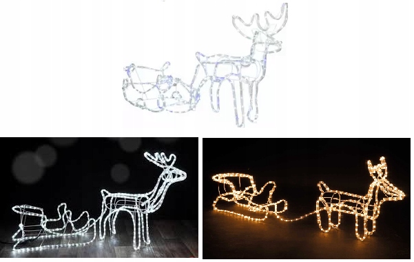 

Renifer Z Saniami Led Jelonek Świecący Flash Duży