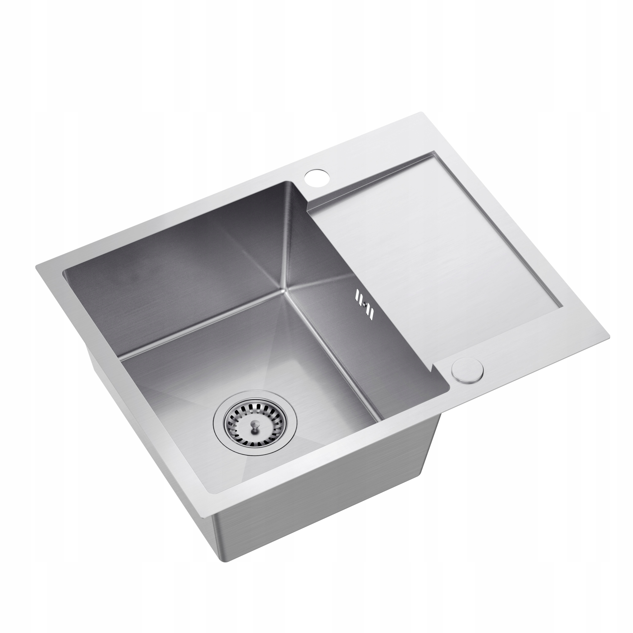 Quadron Luke 116 Dřez stříbrné ocelové SteelQ Pvd 1 komora 60x48 cm se sifonem