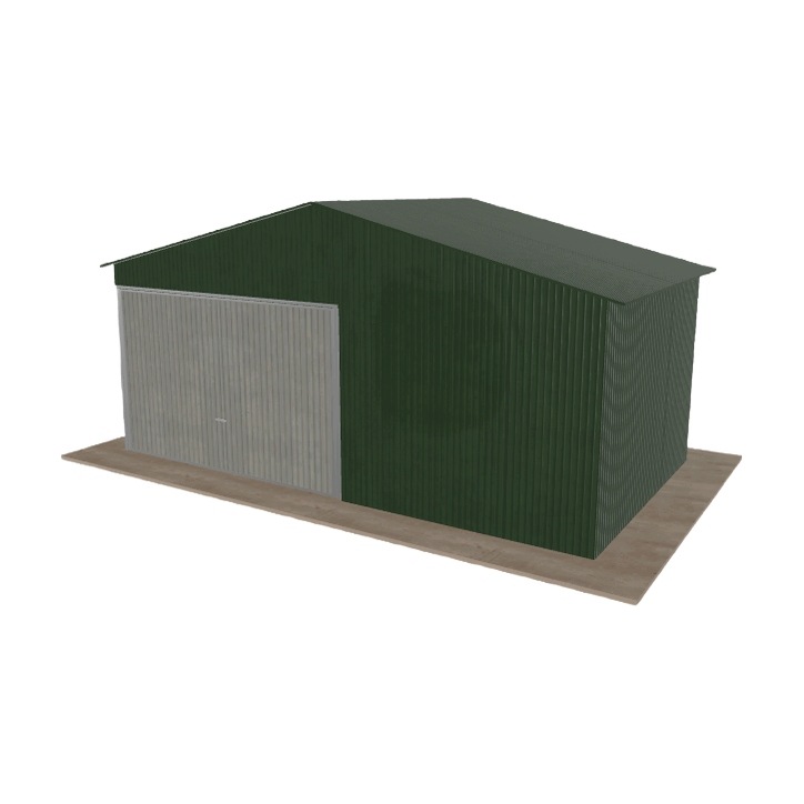 Plechová garáž 5.5 x 3 m jednopolohová, dvouspádová, zelená