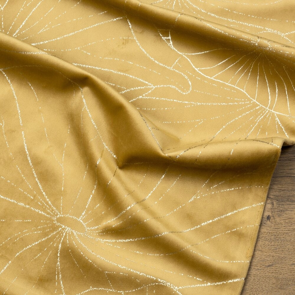 Bieżnik welwetowy 35X220 miodowy w modny złoty nadruk Marka Eurofirany