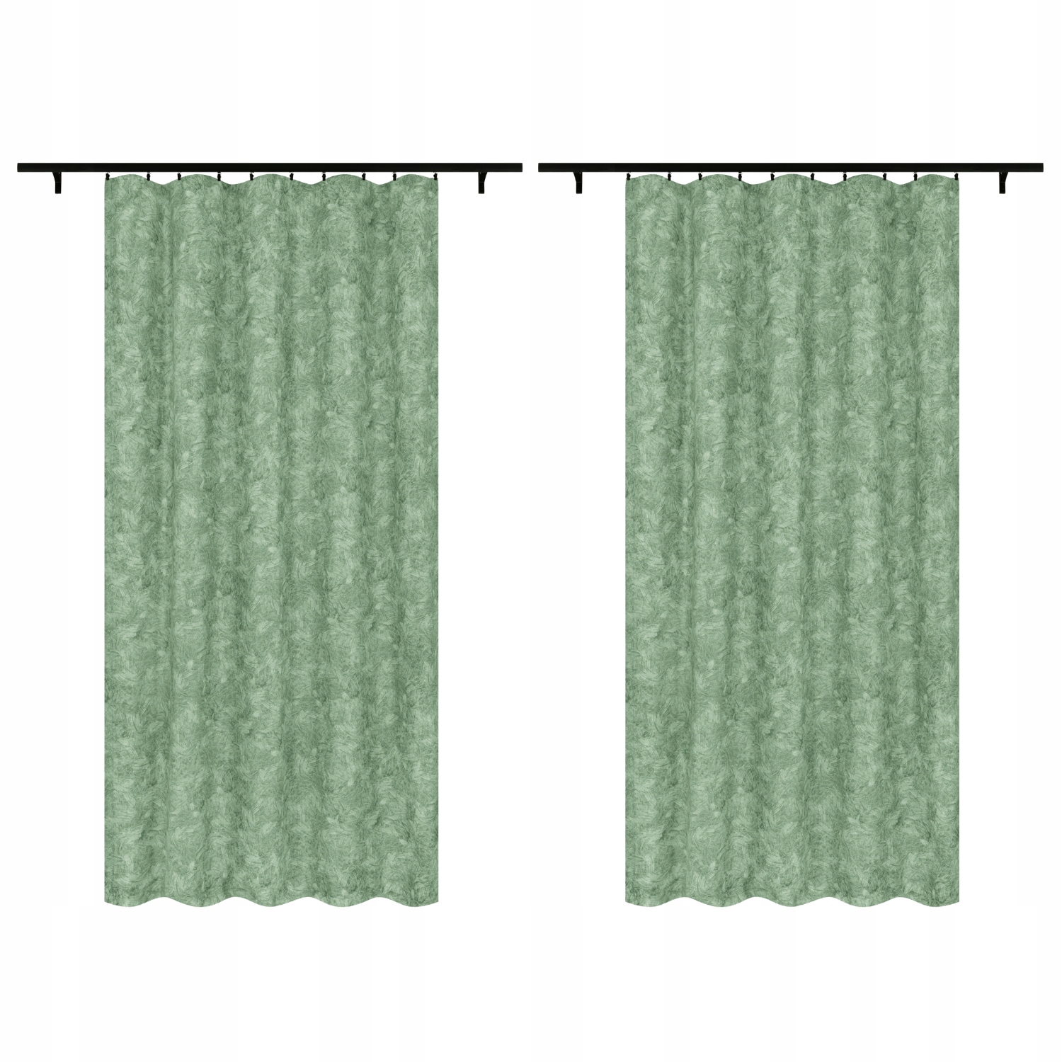 Záclony Na Žabky Agarfki 140x230 Zelené S Kamenným Vzorem 2 Kusy