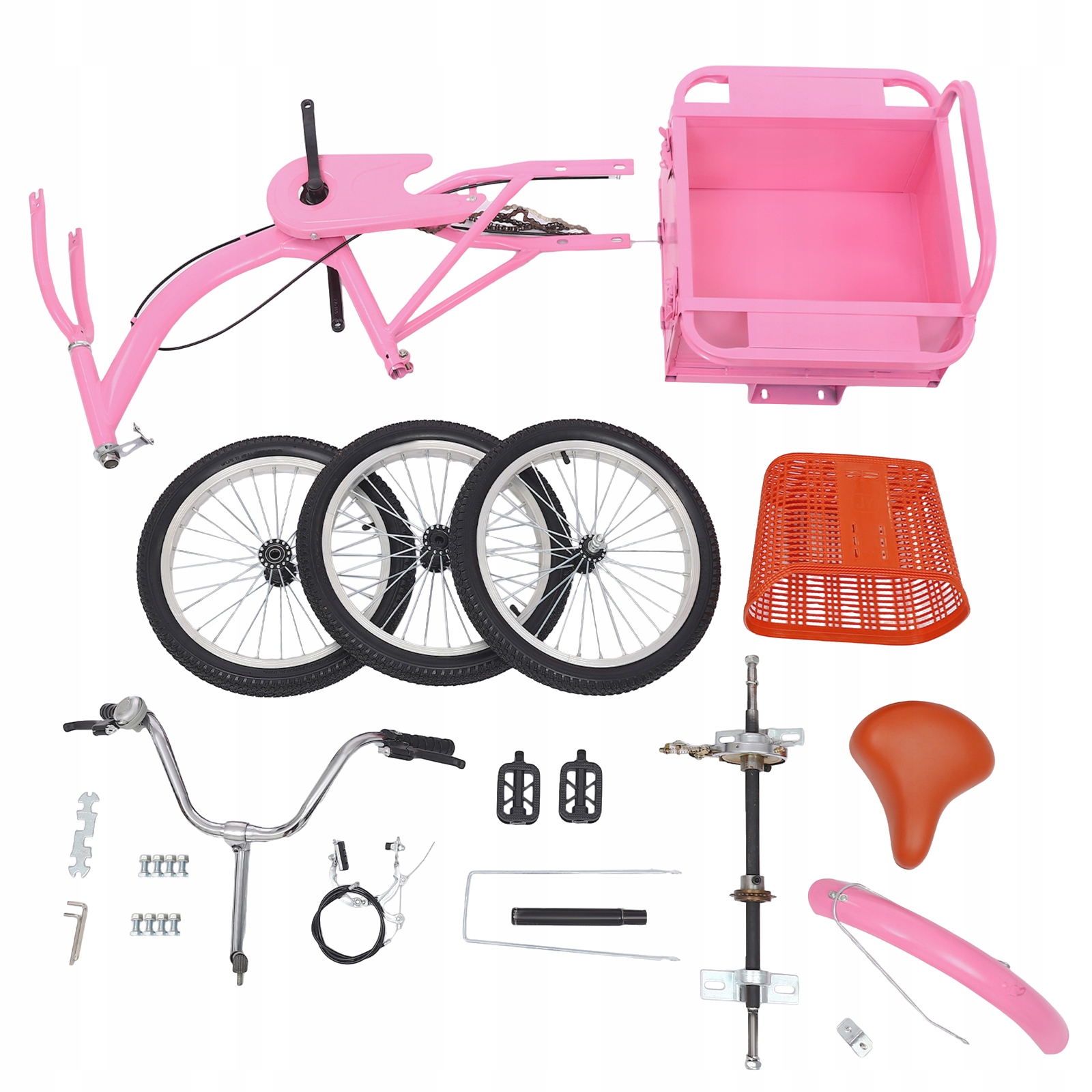 Różowy trójkołowiec 155X102CM Rozmiar ramy 18 cali