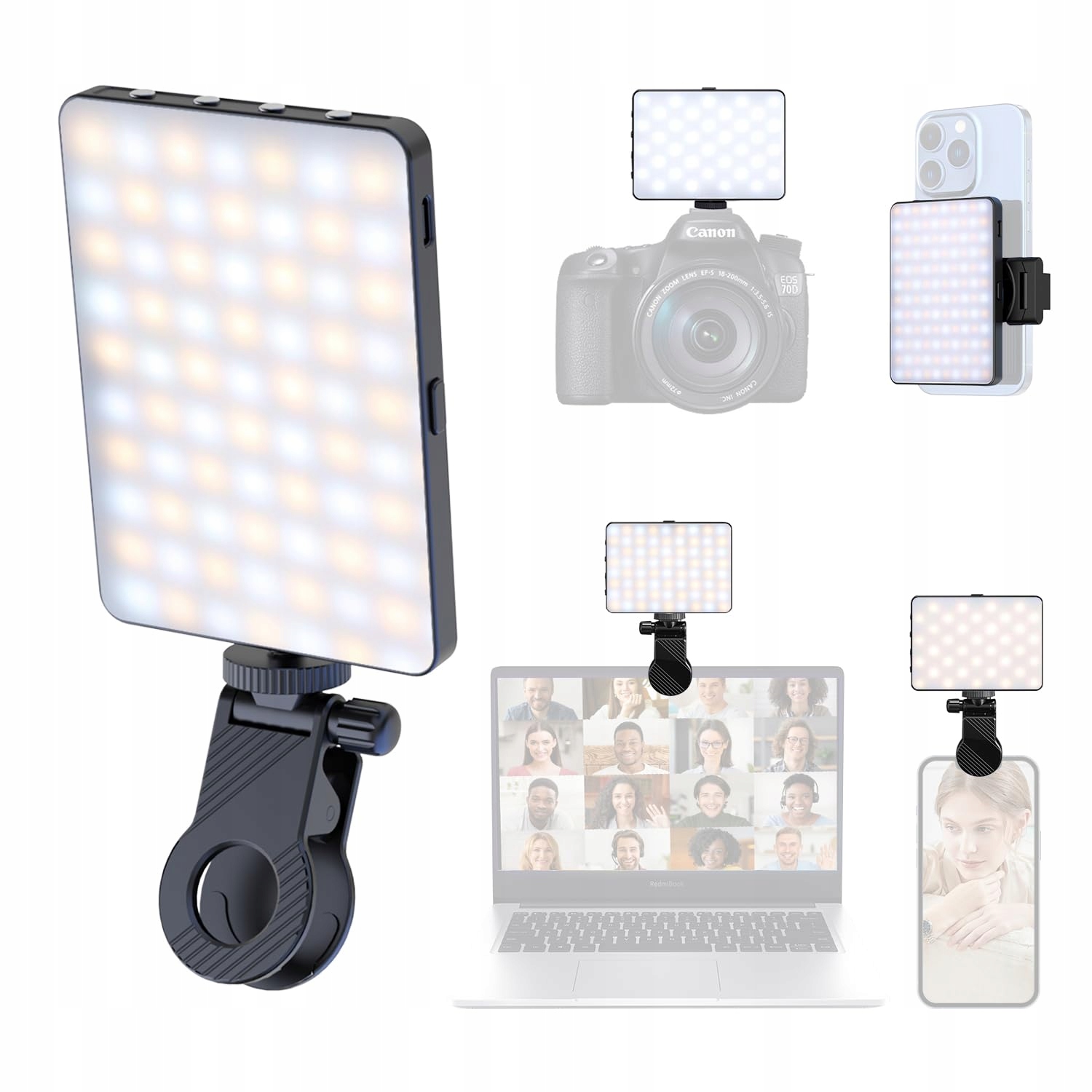 ETENTOUS Lampa Selfie LED 80 Regulowana 3000K-9900K Z Akumulatorem