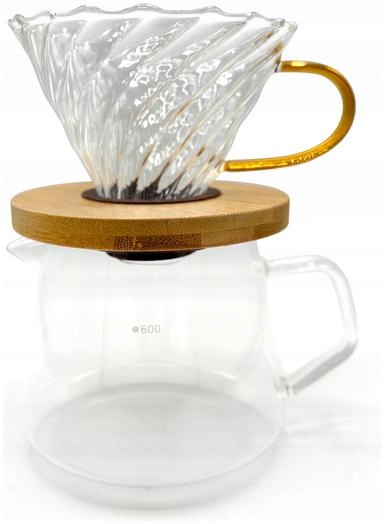Levně Vařič kávy 600 ml skleněný s dripem server sada