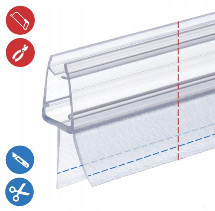 Dolna Uszczelka do Kabiny Prysznicowej Szyba 6 i 8 mm dł. 67 cm Marka Rehau