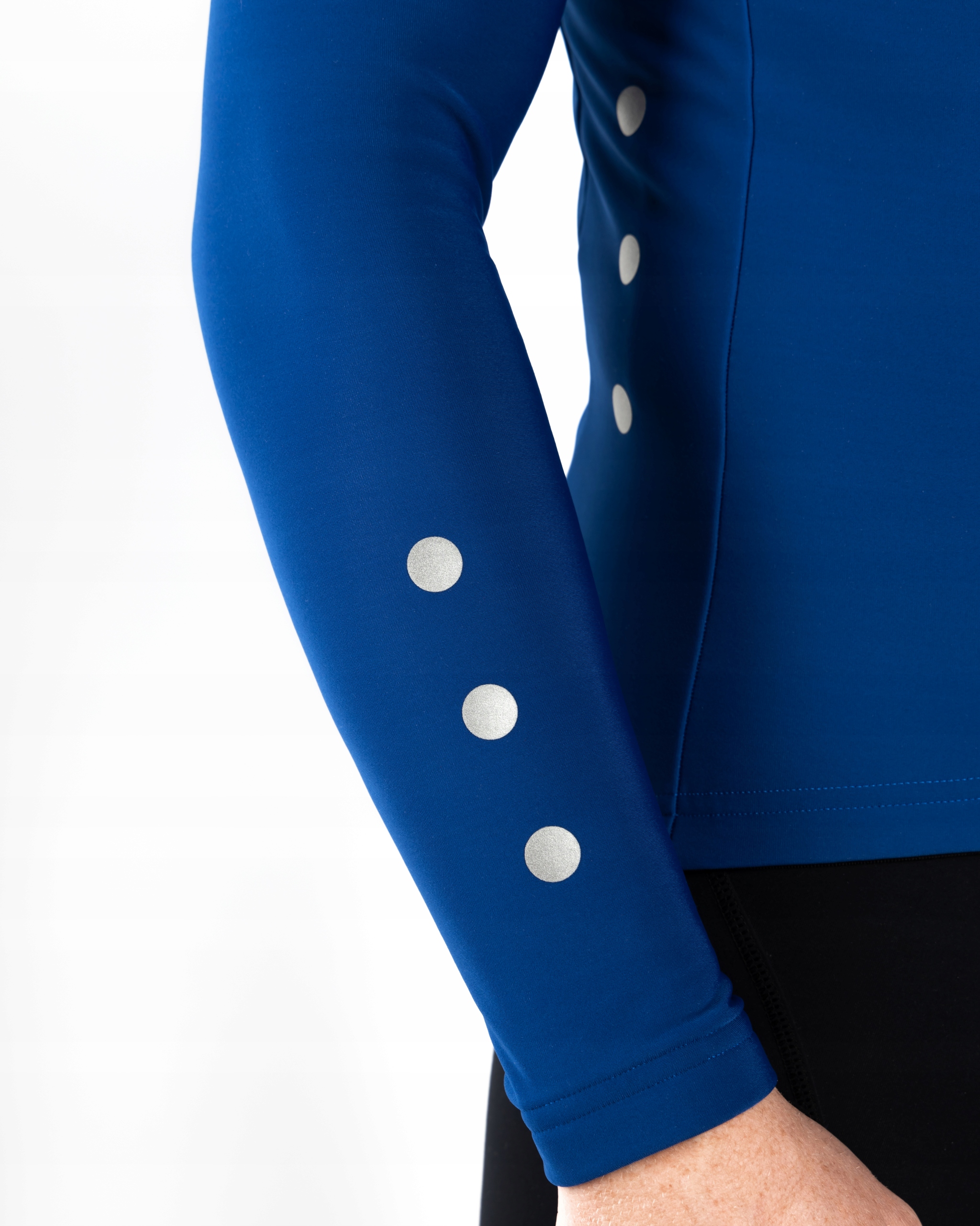 OCIEPLANA BLUZA KOLARSKA KOBALTOWA L, ODBLASKI, LOKOSPORT, SZOSOWKA. Odcień kobaltowy