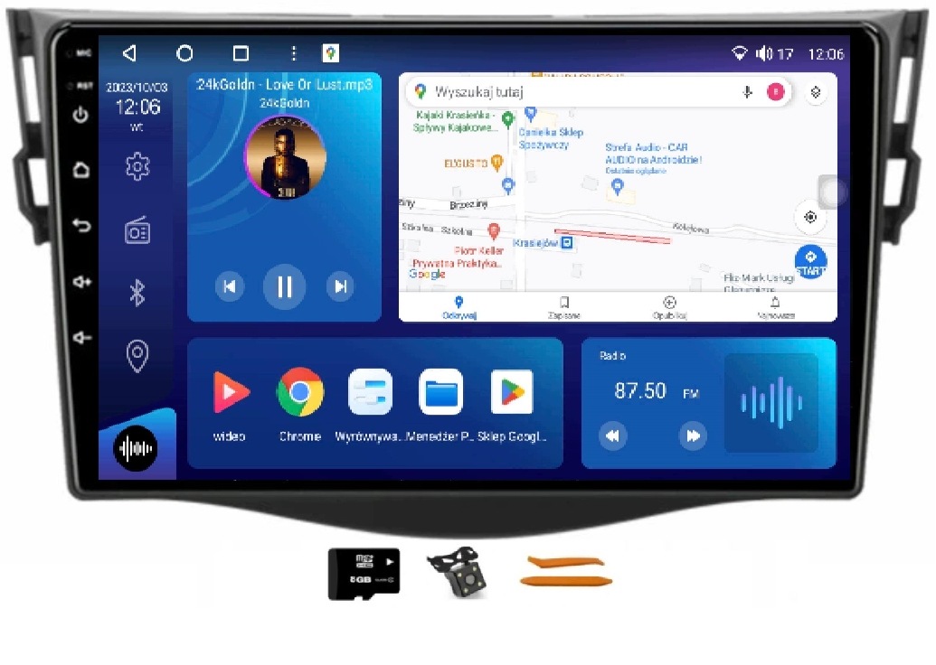 Radio Android Navigácia Toyota RAV4 3 05-12 12/256GB 2K Lte 4G CarPlay Gps