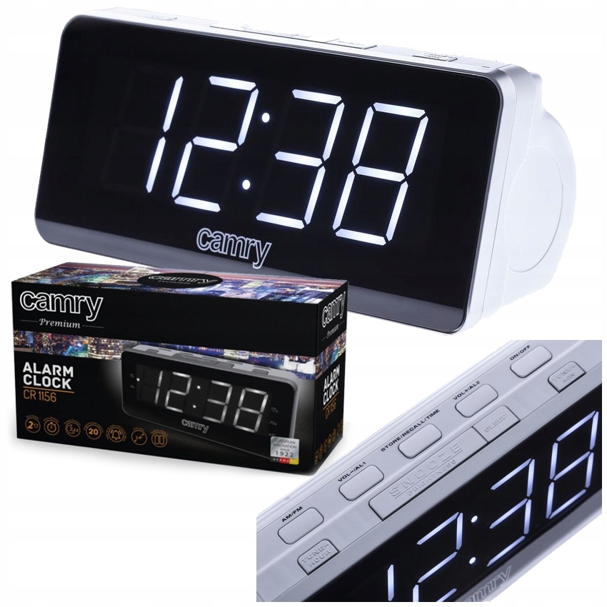 

Radiobudzik 2 Alarmy Zegar Drzemka Camry